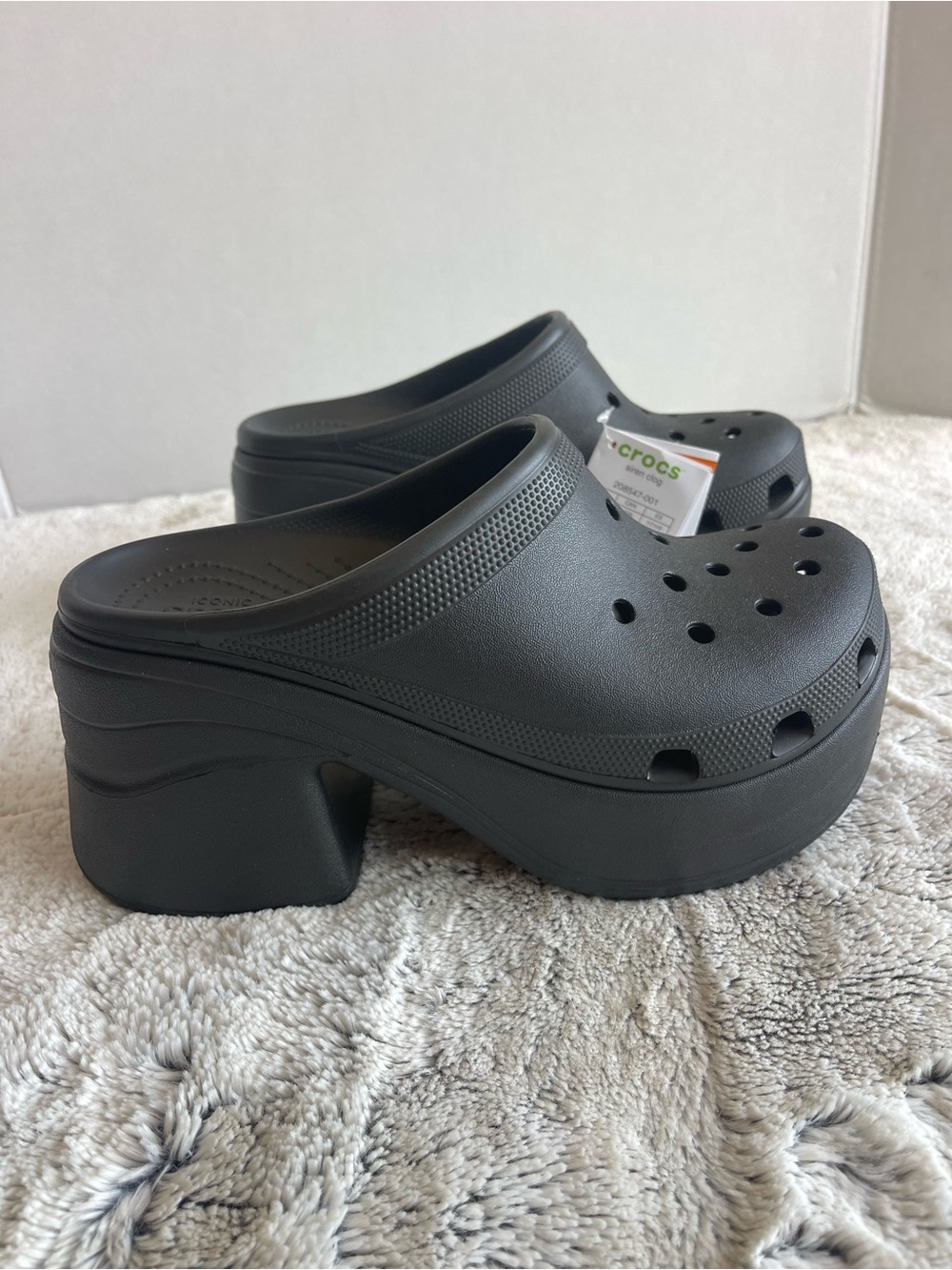 Crocs Siren Clog Black Size M7  W 9 US 208547-001 Platform Chunky Heel New